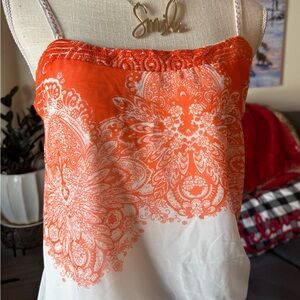 One September Orange and White Paisley Camisole in Medium